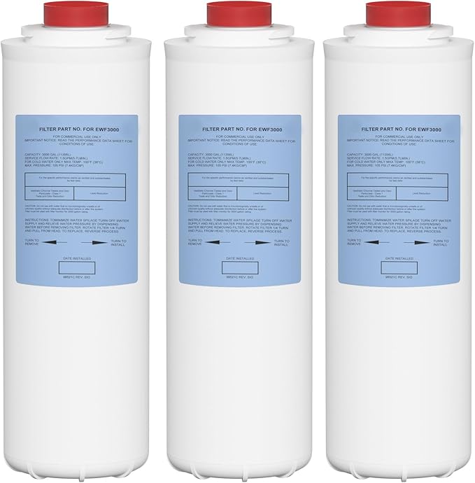 51300C Water Replacement Filter Compatible with Elkay 51300C EWF3000, and Ezh20 Bottle Filling Station, 3000 Gallon Water Filter Replacement for ERF750, 51299C, 55898C (No Chip)