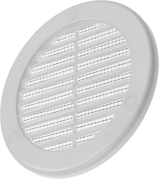 Vent Systems 4" Inch (Opening Dimensions) - Pack of 100 - White Soffit Vent Cover - Plastic Round Air Vent Grille - Built-in Mesh Screen - HVAC Register Louver for Bathroom, Home, Kitchen