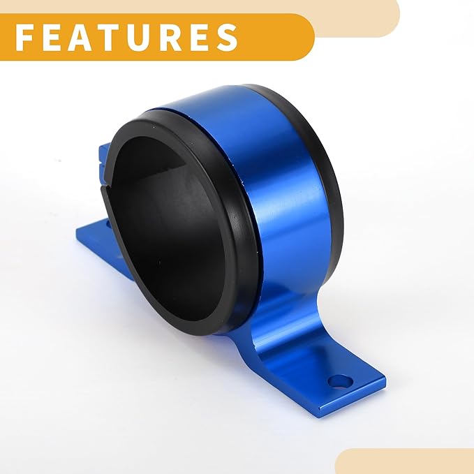 1pcs 58mm Universal Fuel Filter Mounting Bracket - Car Fuel Pump Clamp Holder - Aluminum Alloy Blue