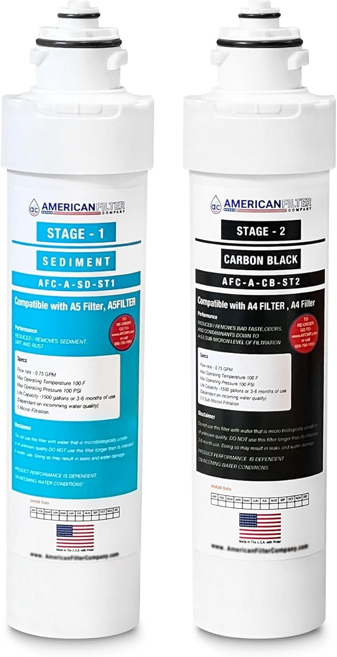 American Filter Company® AFC # AFC-A-PPCB-2PK, Compatible with Avalon A4 / A5, A4FILTER, A7WHT, Water Filter SET 2 Stage