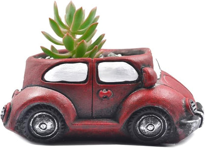 Cement Red Car Succulent Planter Flower Pots Succulent Plants Containers, Small Pot for Cactus Decor Planters for Indoor Plants