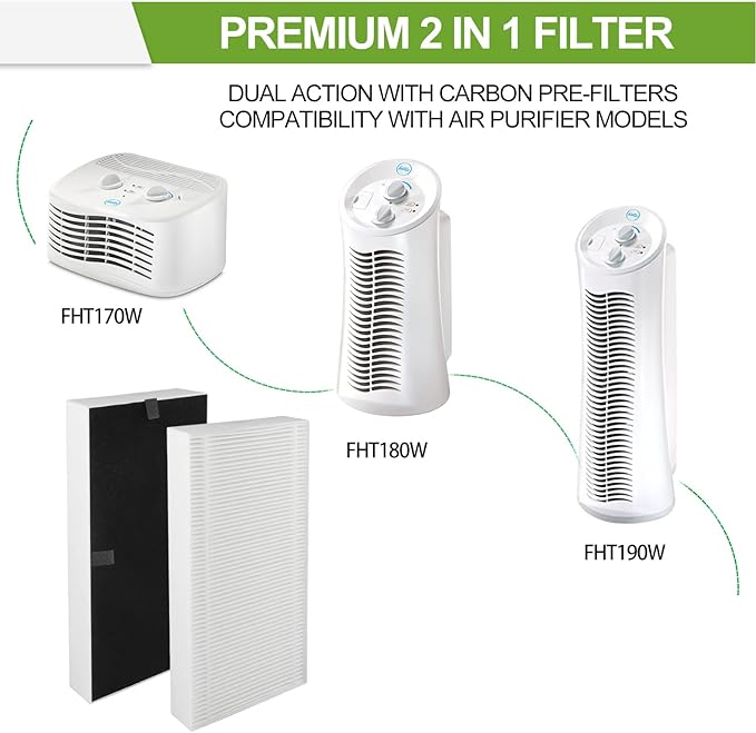Hepa Filter Replacement for Honeywell U Filter (HRF201B) Febreze FRF102B air purifier filter Compatible with Honeywell HHT270, HHT290 Series 6 Pack