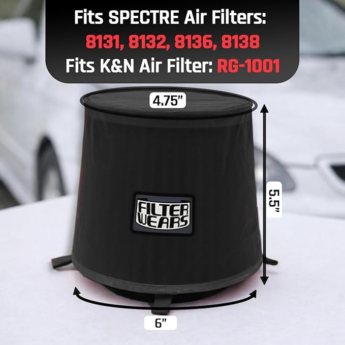 FILTERWEARS Pre-Filter F102K For SPECTRE Air Filters 8131 8132 8136 8138 K&N RG-1001