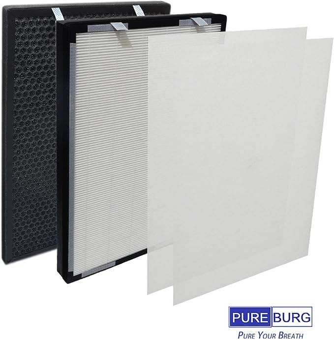 PUREBURG Replacement Filter Set Compatible with Brondell Pro Air Purifiers P700BB P7004C APP60 CANP700BB,H13 HEPA Activated Carbon Pre-Filters Air Clean