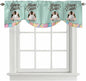 Green Easter Tie Up Valance Curtains for Windows, Kitchen Curtains Window Shades, Spring Cartoon Bunny Colorful Eggs Wood Grain Light Filtering Roman Curtain Valances for Bedroom/Bathroom/Cafe 60"x18"