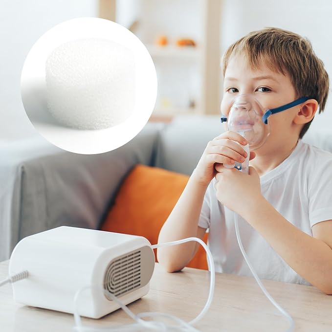 Air Filter Sponge, Compressor Replacement System, Round White Breathable Foam Filters Compatible with Cool Mist Inhaler & Vaporizer Device, Universal Size (0.59in Dia 20 Pcs)