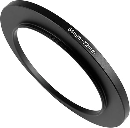 55-72mm Metal Step-Up/Down Ring Adapter Compatible with Mirrorless Cameras DSLR Lens, UV CPL ND Filter Thread Converter, Black
