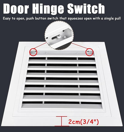 Louvered Vent/Access Panel, Decorative Removable Grille Filters Covers with Mesh Cover, Wall and Ceiling Inspection Service Door Loft Hatch(31x50cm/12x19.7in)