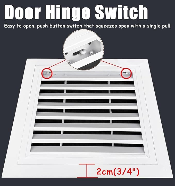 Louvered Vent/Access Panel, Decorative Removable Grille Filters Covers with Mesh Cover, Wall and Ceiling Inspection Service Door Loft Hatch(41x76cm/16x30in)