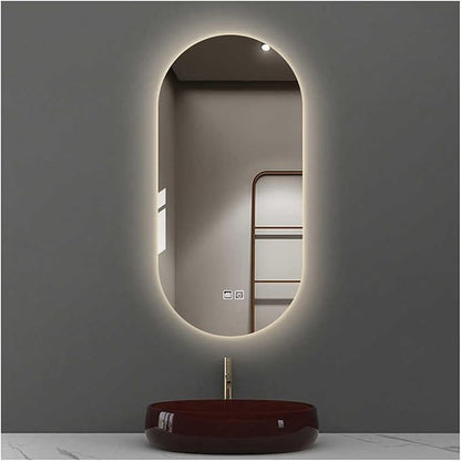 Bathroom Led Mirror ，Bathroom Mirror with LED Lights，LED Mirror for Bathroom，Backlit Bathroom Mirror ，with Touch Sensor/Demister pad，Shatterproof，Adjustable Lights(B,H90*W60cm/H35.4*W23.6IN)