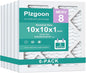 10x10x1 Air Filter MERV 8 (6 Pack) MPR 600 Pleated A/C Furnace Filters for Home Air Conditioner HVAC Furnace Replacement (Exact Dimensions: 9.81"L x 9.81"W x 0.81"Th)