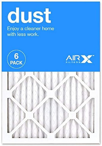 AIRx DUST 14x20x1 MERV 8 Pleated Air Filter - Made in the USA - Box of 6