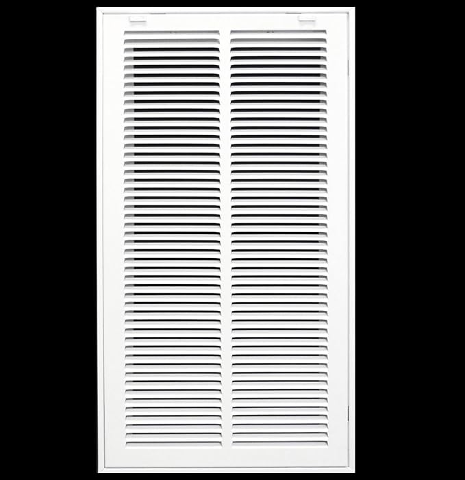 12" X 24 Steel Return Air Filter Grille for 1" Filter - Removable Face/Door - HVAC Duct Cover - Flat Stamped Face - White [Outer Dimensions: 14.5 X 25.75]