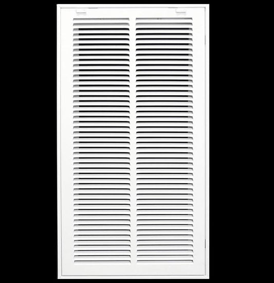 12" X 24 Steel Return Air Filter Grille for 1" Filter - Removable Face/Door - HVAC Duct Cover - Flat Stamped Face - White [Outer Dimensions: 14.5 X 25.75]