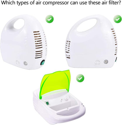 Boao 48 Pieces Nebulizer Filters Replacement Air Filter Sponge for Compressor System Accessories, Round White Sponge Air Filter Replacement, Cool Mist Device