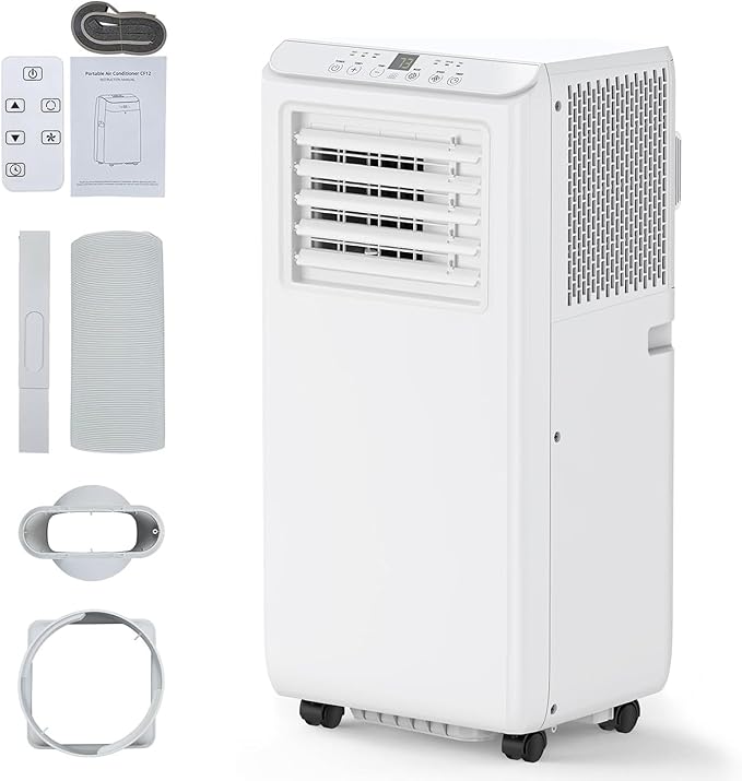 Portable Air Conditioner 10000 BTU, Portable AC Unit with Remote Control, Energy-Efficient Cooling for 450 Sq.ft Spaces, 3in1 Portable AC with Dehumidifier, Cooling & Fan Mode for Bedroom Room