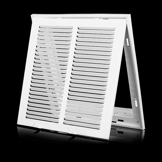 14x14 Return Air Grille [Duct Opening Size],Return Air Vent Cover for Wall Or Ceiling,Steel Return Air Filter Grilles Removable Face/Door for 1 Inch Filters (14"W x 14"H [Duct Opening])