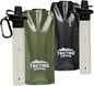 2-Pack Tactiko Survival 20oz/600ml Filtered Water Bottle Kit - Purify 265 Gal. Water from Rivers, Lakes & Streams - SGS Certified - UF Membrane, Activated Carbon - Camping, Emergency (Green/Black)