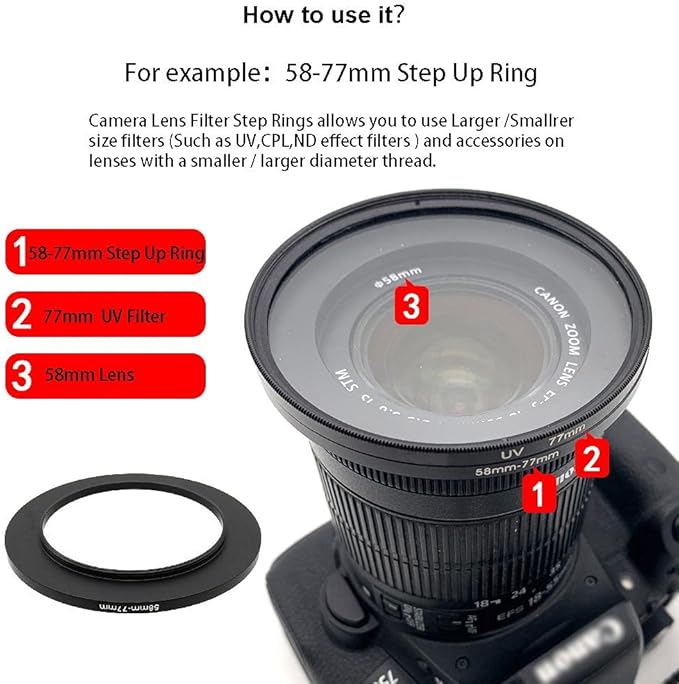 95 to 86mm Metal Step Rings/ 95mm to 86mm Step Down Ring Filter Ring Adapter for 95mm Camera Lens & 86mm UV CPL ND Filters Hoods Caps LingoFoto FS2067