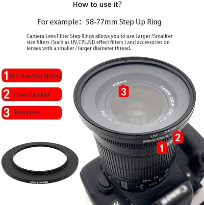 95 to 86mm Metal Step Rings/ 95mm to 86mm Step Down Ring Filter Ring Adapter for 95mm Camera Lens & 86mm UV CPL ND Filters Hoods Caps LingoFoto FS2067