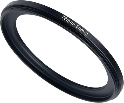 72mm to 58mm Step-up Adapter Rings Filter Adapter Black Metal Step Down Filter Ring Adapter Compatible with All Brand UV CPL ND Camera Lens Filter Stepping Rings (72mm-58mm)