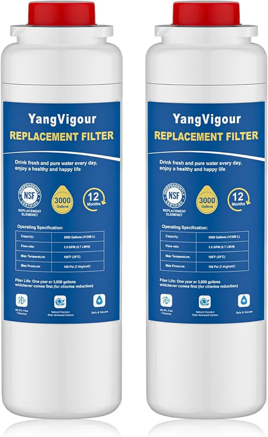 Water Filter Replacement Compatible with Elkay 51300C, 51300C Water Filter, Compatible with EzH2O Filter, 51299C, 55898C, High Capacity 3000 Gallon (2 PACK)
