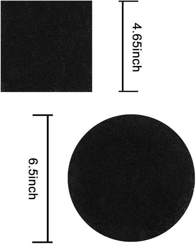 Abakoo Compost Bin Filters, 12 Pack, Activated Carbon Filters for Kitchen Compost Pail Filters Replacement for 1/1.3 Gallon Compost bin, 6 Round and 6 Square 6.5 inch Diameter Measures 4.65 inch