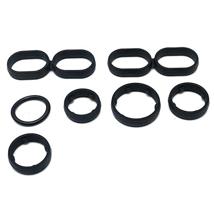 9Pcs Engine Oil Filter Housing O Ring Seal Kit 68191356AA Replacement for Dodge Ram Jeep Chrysler 3.6L