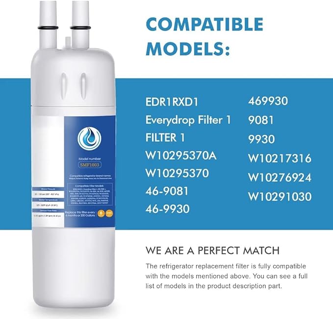 Replacement for EDR1RXD1, W10295370A, WHR1RXD1, Compatible with Kenmore 46-9081, 9081, 46-9930, 9930, P4RFWB, P8RFWB2L, W10276924, W10291030-1 Pack