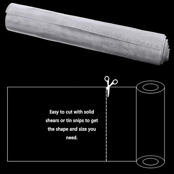 304 Stainless Steel Woven Wire Mesh, Metal Mesh Panel, 150 Mesh Ultra-Fine Filter Screen for Cabinet Ventilation & Window Screen Replacement, Wire Cloth, Insect Barrier