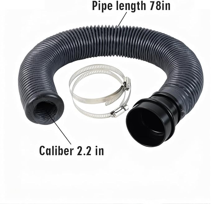 FumeClear Duct Hose fume extractor retractable heat resistant duct hose, 78 inches long. (50mm Diameter) Suitable for laser engraving machine enclosures with connection ports of less than 50mm.