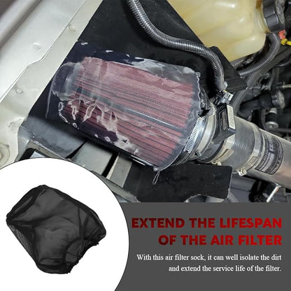 Air Filter Cover, Dustproof Air Intake Cover for Car, Waterproof Cold Air Intake Filter Protective Sock Covers Wrap, Car Air Filters Cleaner Accessories for High Flow Cone Air Filter (Small)