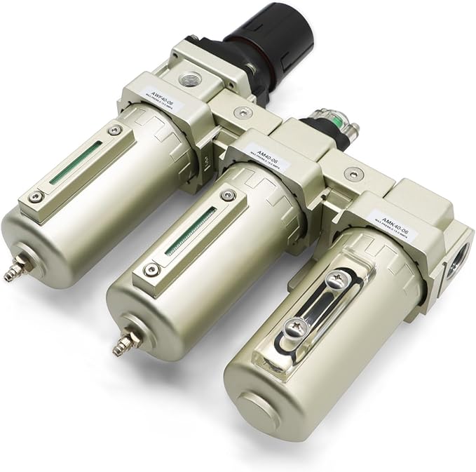 3/4" NPT Industrial Grade 3 Stage Drying System Filter, Coalescing Filter, Desiccant Dryer, Auto Drain, Compatible with Paint Spray, Plasma Cutter (3/4" NPT)
