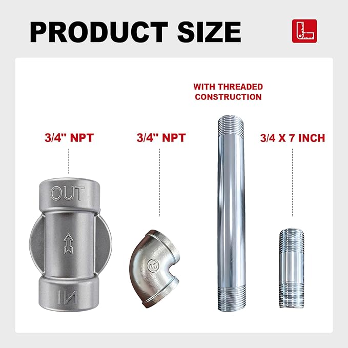 iFJF 1200KTG9075 Fuel Filter Head with 3/4” ST Elbow and 3/4 x 7” Aluminum Nipple Replacement for 1200KTF7018 Fuel Filter