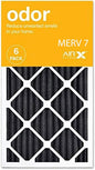 AIRx Filters ODOR 14x25x1 MERV 7 Carbon Pleated Air Filter - Made in the USA - Box of 6 Compatible with replacement for