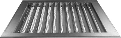 Repa Market 12" x 12" Inch (Inner Dimensions) Galvanized Steel Soffit Air Vent Cover - Louvered Square Gable Vent with Mesh Screen - Exhaust/Intake Ventilation Grill - Outdoor Metal Duct Grate