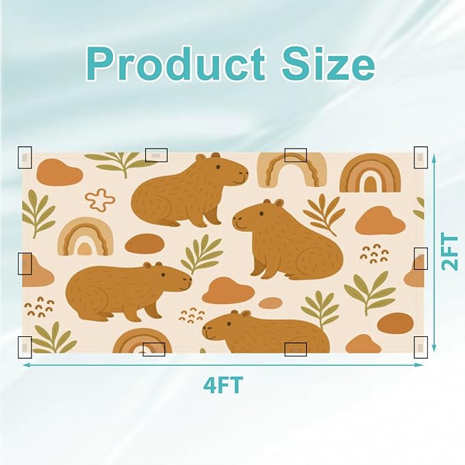 4 Pcs Fluorescent Light Covers for Ceiling Lights Cute Capybara Gifts Rainbows Leaves Abstract Shapes Earth Tones Decorative Magnets Light Filters for Office Home Classroom Must Haves 4’ x 2’