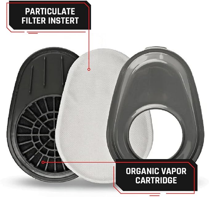 P-A-3 Organic Vapor & Particulate Filter Cartridge A1P2 - Bayonet-Style Replacement Filters for Mask & Respirator - Filters Chemical, Smoke, Dust, Paint, Resin, Woodworking, Welding, Sanding