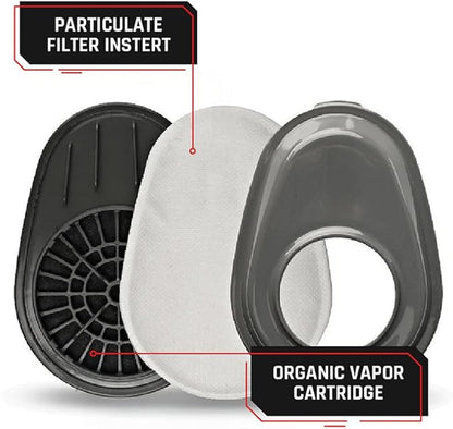 P-A-3 Organic Vapor & Particulate Filter Cartridge A1P2 - Bayonet-Style Replacement Filters for Mask & Respirator - Filters Chemical, Smoke, Dust, Paint, Resin, Woodworking, Welding, Sanding