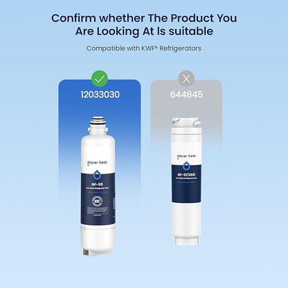 GLACIER FRESH Replacement for Bosch 11025825 Ultra Clarity Pro Refrigerator Water Filter BORPLFTR50, Compatible with KWF 2000, 12028325, 11032531, BORPLFTR50, WFC100MF, B36CT80SNS, B36CL80ENS (1 Pack)