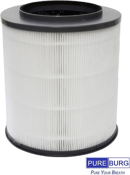 PUREBURG 12030 Replacement Filter Compatible with Clorox 11030 11031 Medium Rooms Air Purifiers,2-Pack H13 True HEPA Activated Carbon 2-in-1 3-Stage Filtration
