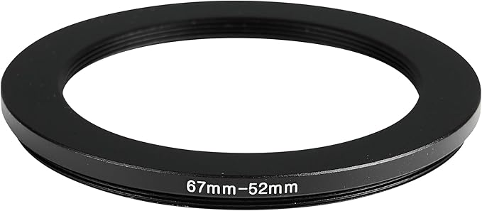 67-52mm Metal Step-Up/Down Ring Adapter Compatible with Mirrorless Cameras DSLR Lens, UV CPL ND Filter Thread Converter, Black