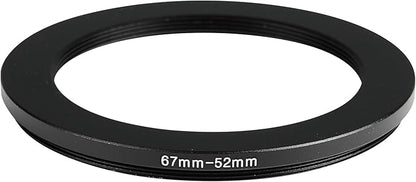 67-52mm Metal Step-Up/Down Ring Adapter Compatible with Mirrorless Cameras DSLR Lens, UV CPL ND Filter Thread Converter, Black