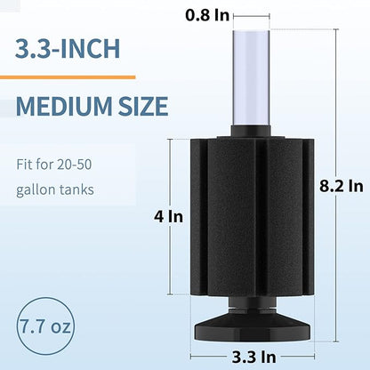 Pawfly Large Aquarium Bio Sponge Filter Quiet Betta Fry Shrimp and Small Fish Foam Filter for Fish Tank up to 50 Gallon