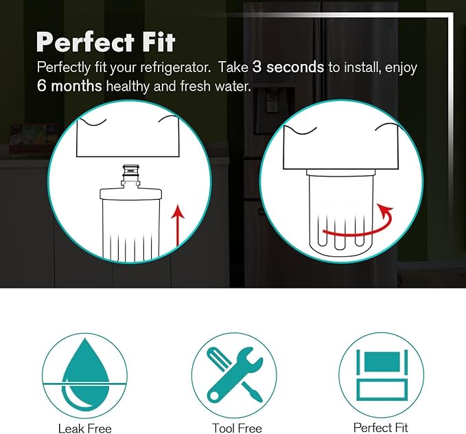 ICEPURE PLUS NSF53&42 Premium 5231JA2002A Refrigerator Water Filter Replacement for LG LT500P, ADQ72910911, ADQ72910901 ADQ72910907, GEN11042FR-08, Kenmore 9890, 469890, LFX25973D, LFX25974ST, 1PACK
