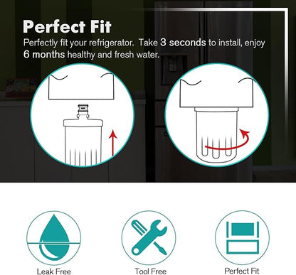 ICEPURE PLUS NSF53&42 Premium 5231JA2002A Refrigerator Water Filter Replacement for LG LT500P, ADQ72910911, ADQ72910901 ADQ72910907, GEN11042FR-08, Kenmore 9890, 469890, LFX25973D, LFX25974ST, 1PACK