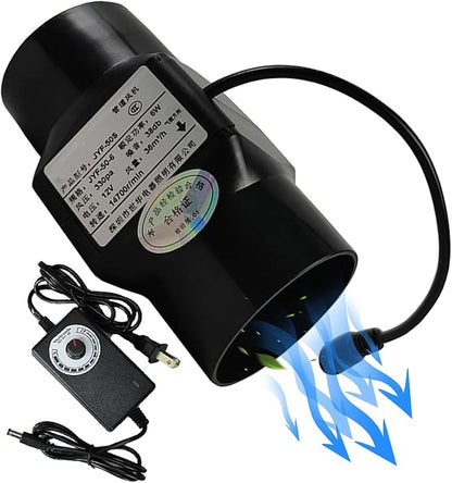 2" Inline Duct Fan 12V 6W Ventilation Cooling Exhaust Fan with Variable Speed Controller HVAC Vent Blower for Booster Basements Kitchens (Color : Adjustable Speed)