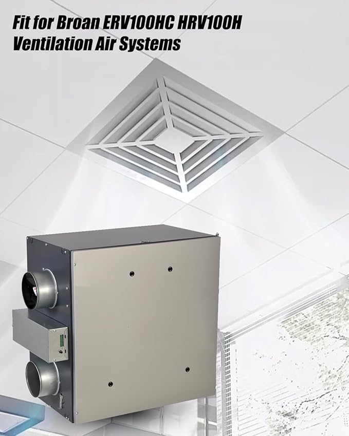 2 Pcs Air Exchanger Filter Fit for Broan ERV100HC HRV100H Ventilation Air Systems, Replace SV03096, 12-7/8" x 11-3/4" x 3/4"