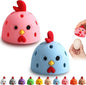 Egg Brush Cleaner, Egg Cleaner Scrubber for Fresh Eggs, Cute Chick Shaped Silicone Egg Washer, Reusable Multipurpose Washing Egg Tool for Fruits and Vegetables(Pink/Blue)