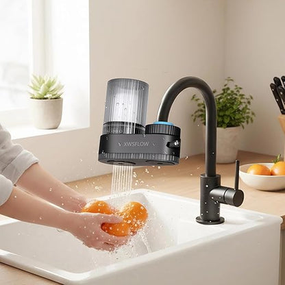 Sinks-Mounted faucetfilterefficientwaterpurificationsystemeffectivelyremovesunpleasantchlorineodorand impurities, suitablefor15/16 13/15 inch and 3/4 inch Kitchen (Gray)